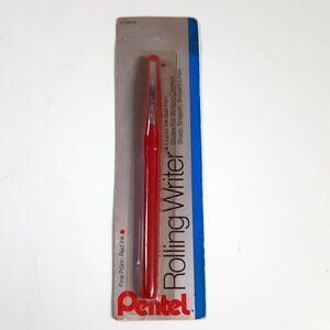 Vintage Pentel R100BP-B Rolling Writer Red Liquid Ink Pen Fine Point NOS Sealed